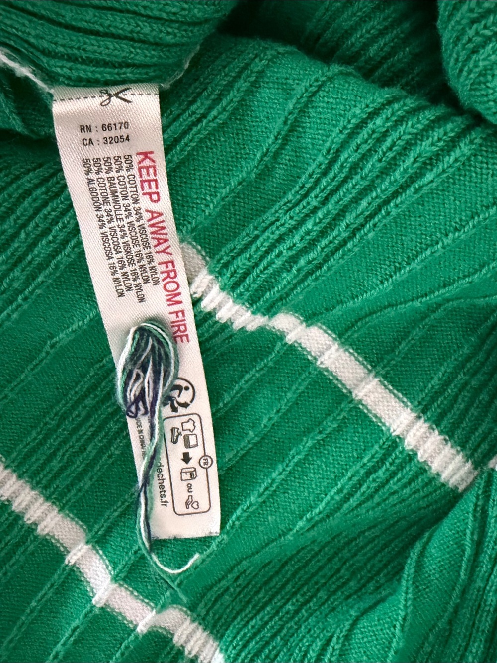 Anthropologie Daily Practice Sweater Dress in Preppy Green&White w/Blue Trim - Picture 7 of 8